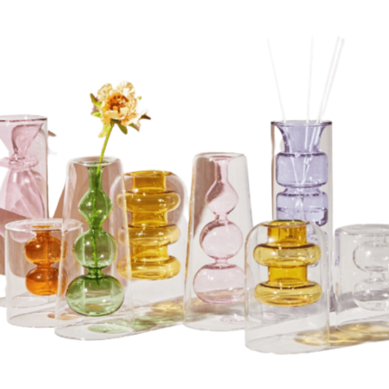 Vaso De Vidro Transparente Nórdico Hapega