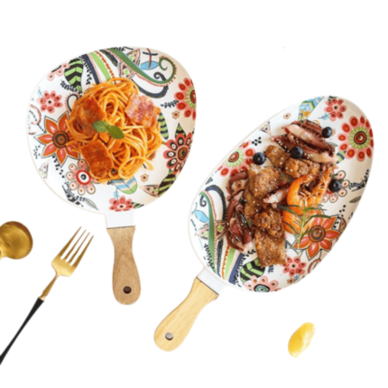 Bandeja Em Cerâmica Estilo Japonês Hapega