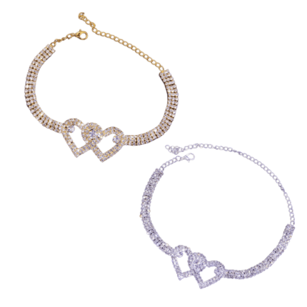 Pulseira De Tornozelo Duplo Coração Hapega