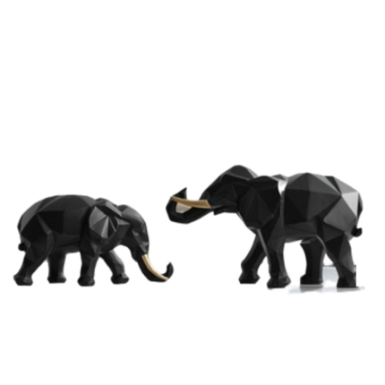Conjunto De Elefantes Em Resina Hapega