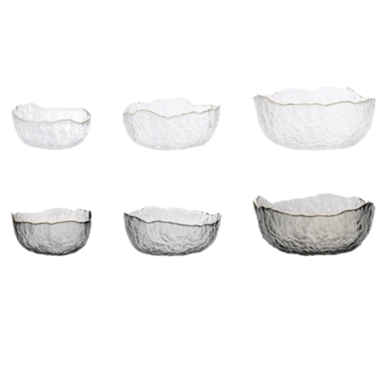 Tigela De Vidro Com Bordas Douradas Hapega