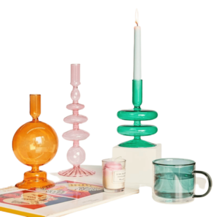 Castiçais De Vidro Hapega