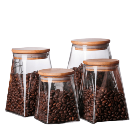 Pote De Vidro Com Tampa Hapega