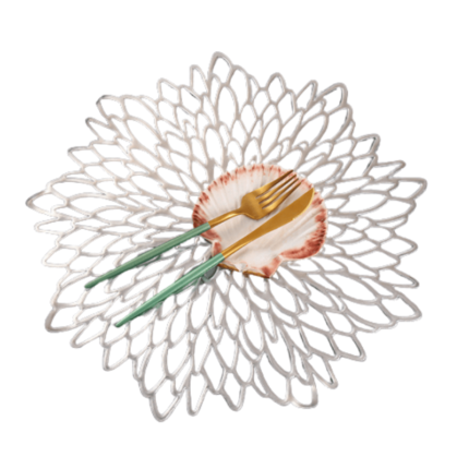 Jogo Americano Redondo Modelo Flor Para Mesa