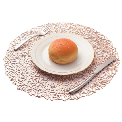 Jogo Americano Vazado Estilo Folhas Para Mesa