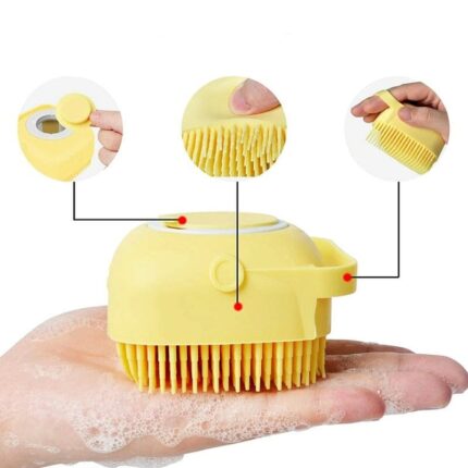 Escova De Banho Para Pets Com Reservatório Para Shampoo